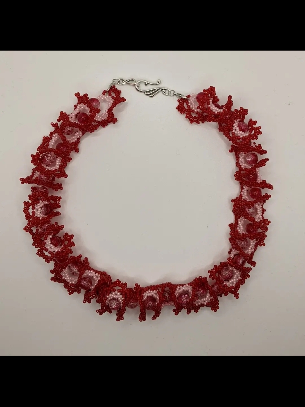 Handmade Red Beaded Statement Necklace - Women Jewelry